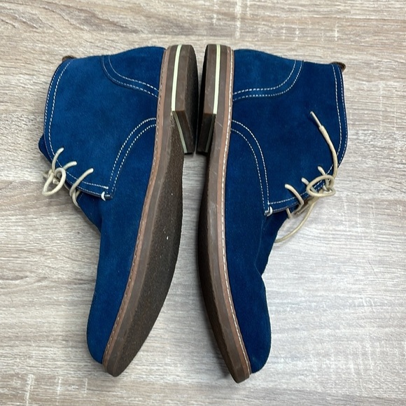 Blass Mens Genuine Suede Chukka Boots Dark Blue Lace Up Rubber Soles Size 9.5 - Picture 6 of 13